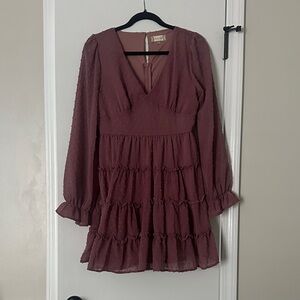 Altar'd State Dusty Rose Long Sleeve Dress